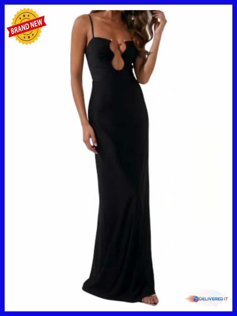 Spaghetti Strap Square Neck Maxi Dress Sleeveless Backless